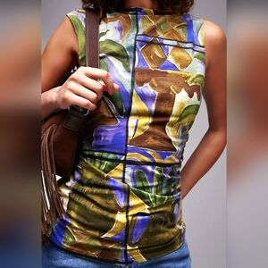 NWT Topshop Abstract Print Tank Top Size 12